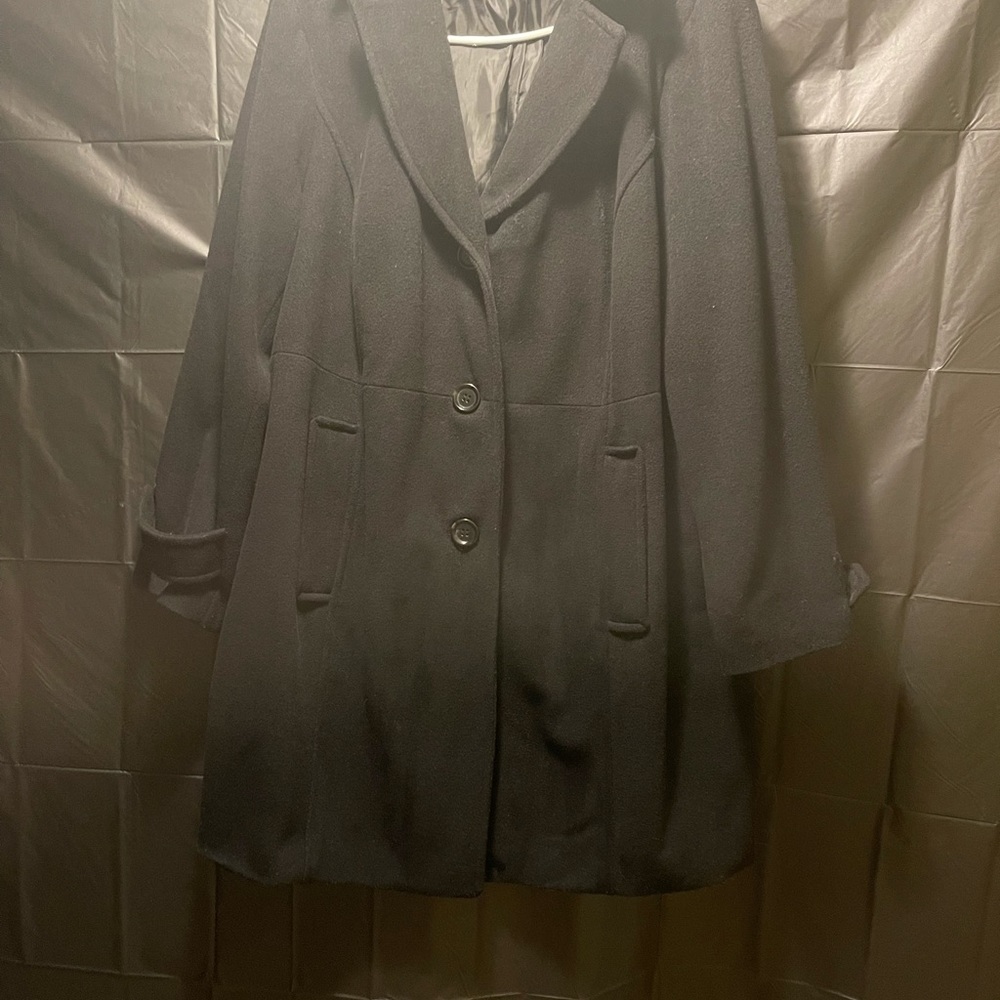 Black wool winter coat